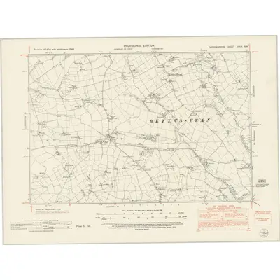 1948 Map of Cardiganshire XXXIX.NW, 1953 Print