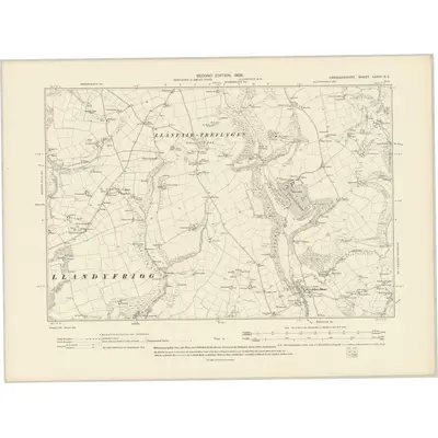 1904 Map of Cardiganshire XXXIX.SE, 1906 Print