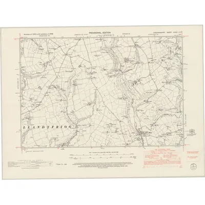 1948 Map of Cardiganshire XXXIX.SE, 1953 Print