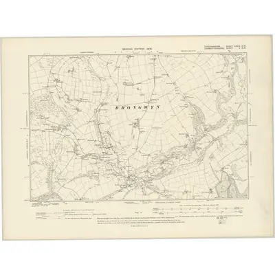 1904 Map of Cardiganshire XXXIX.SW, 1906 Print