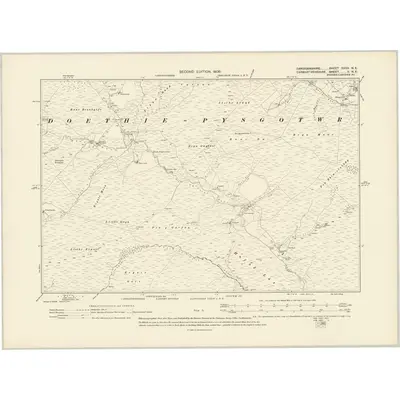 1904 Map of Cardiganshire XXXV.NE, 1906 Print