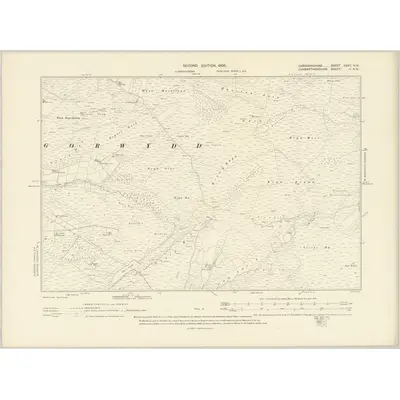 1904 Map of Cardiganshire XXXV.NW, 1906 Print