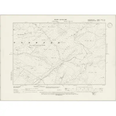 1904 Map of Cardiganshire XXXV.NW, 1946 Print