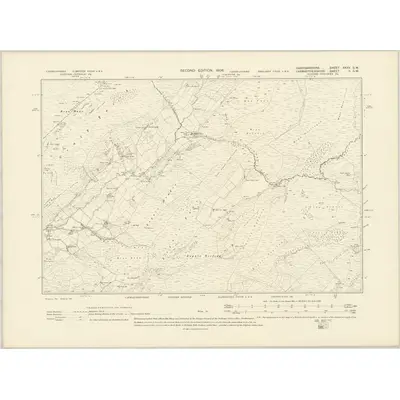 1904 Map of Cardiganshire XXXV.SW, 1906 Print