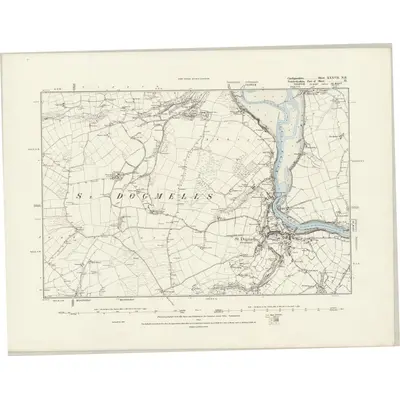 1887 Map of Cardiganshire XXXVII.NE, 1889 Print