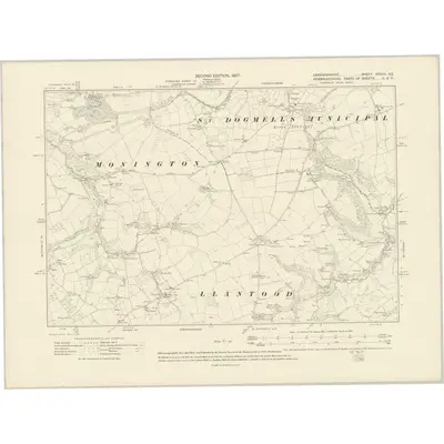 1904 Map of Cardiganshire XXXVII.SE, 1907 Print