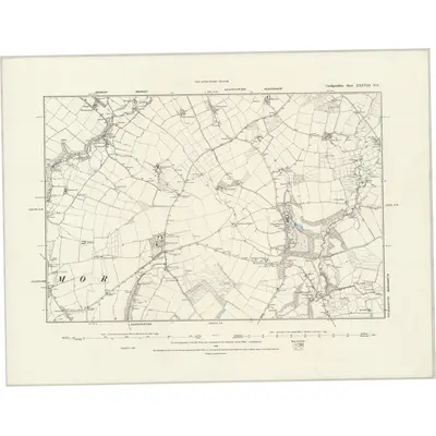 1887 Map of Cardiganshire XXXVIII.NE, 1889 Print
