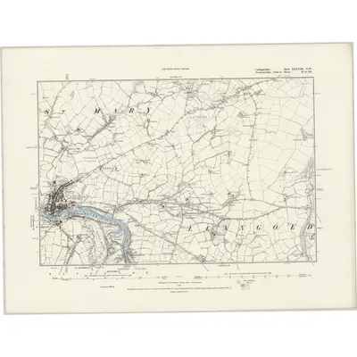 1887 Map of Cardiganshire XXXVIII.NW, 1889 Print