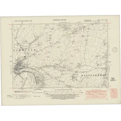 1938 Map of Cardiganshire XXXVIII.NW, 1948 Print