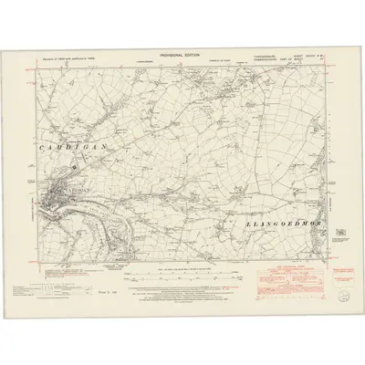 1948 Map of Cardiganshire XXXVIII.NW, 1953 Print