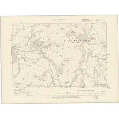 1904 Map of Cardiganshire XXXVIII.SE, 1907 Print