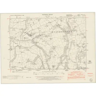 1948 Map of Cardiganshire XXXVIII.SE, 1953 Print