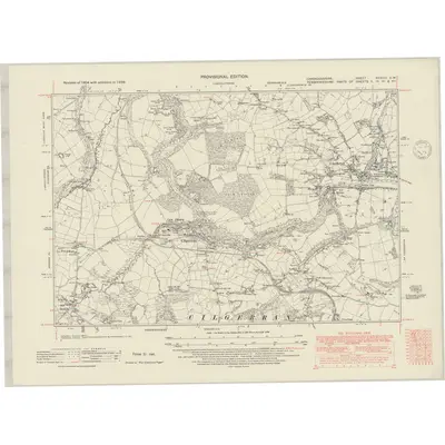 1938 Map of Cardiganshire XXXVIII.SW, 1948 Print