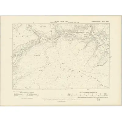 1904 Map of Carmarthenshire IX.NE, 1907 Print