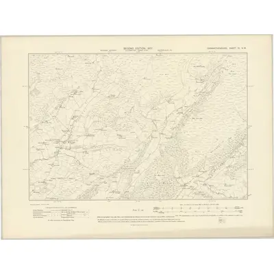 1904 Map of Carmarthenshire IX.NW, 1907 Print