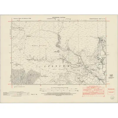 1948 Map of Carmarthenshire IX.SE, 1952 Print