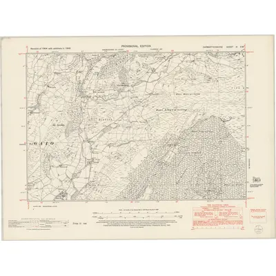 1948 Map of Carmarthenshire IX.SW, 1953 Print