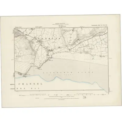 1887 Map of Carmarthenshire LI.NE & SE, 1888 Print