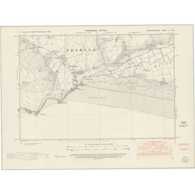 1948 Map of Carmarthenshire LI.NE, 1953 Print