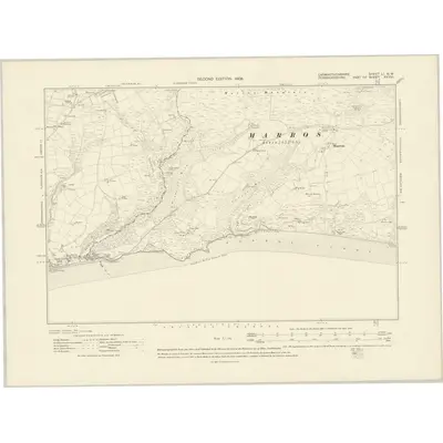 1905 Map of Carmarthenshire LI.NW, 1908 Print