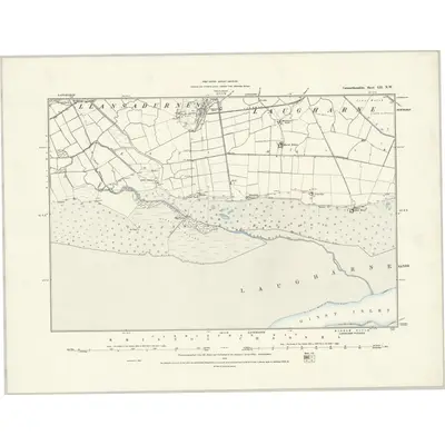 1887 Map of Carmarthenshire LII.NW, 1888 Print
