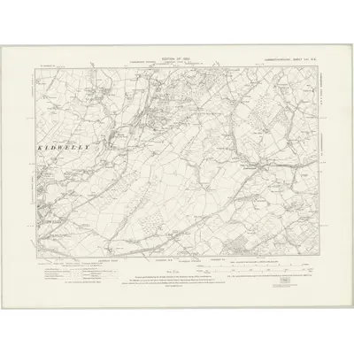 1913 Map of Carmarthenshire LIII.NE, 1922 Print