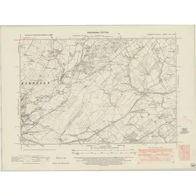 1938 Map of Carmarthenshire LIII.NE, 1948 Print