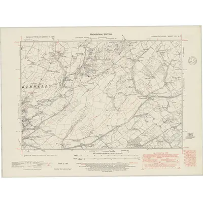 1938 Map of Carmarthenshire LIII.NE, 1948 Print