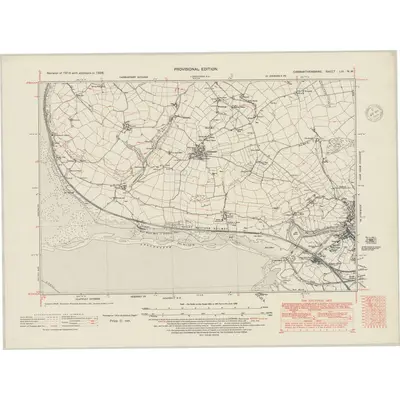 1938 Map of Carmarthenshire LIII.NW, 1948 Print