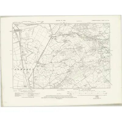 1913 Map of Carmarthenshire LIII.SE, 1922 Print