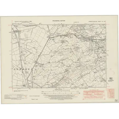 1938 Map of Carmarthenshire LIII.SE, 1948 Print