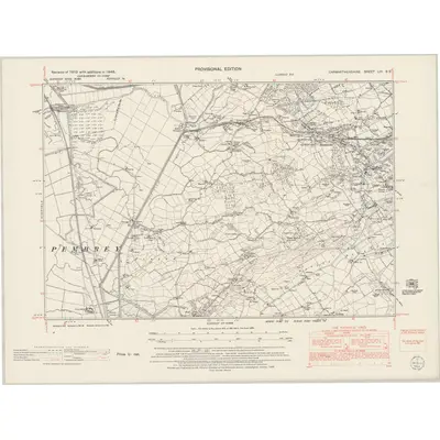 1948 Map of Carmarthenshire LIII.SE, 1953 Print