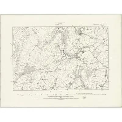 1878 Map of Carmarthenshire LIV.NE, 1889 Print
