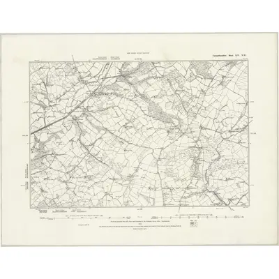 1878 Map of Carmarthenshire LIV.NW, 1888 Print