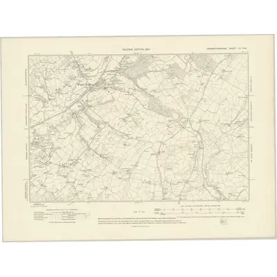 1903 Map of Carmarthenshire LIV.NW, 1907 Print