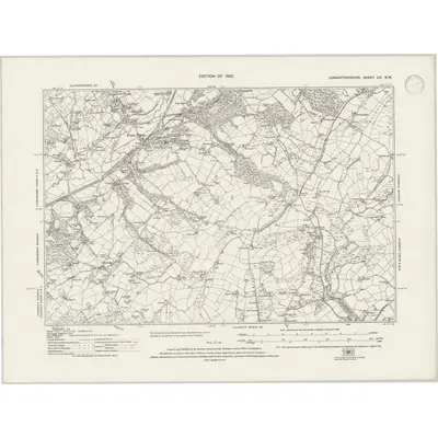 1913 Map of Carmarthenshire LIV.NW, 1946 Print