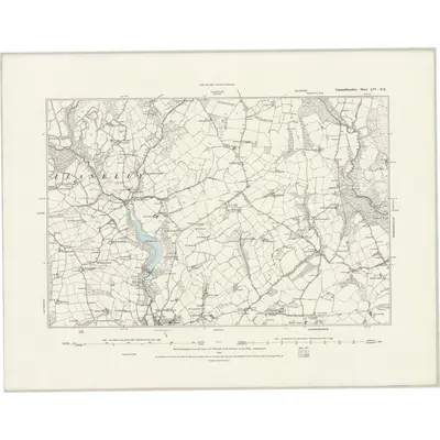 1878 Map of Carmarthenshire LIV.SE, 1889 Print