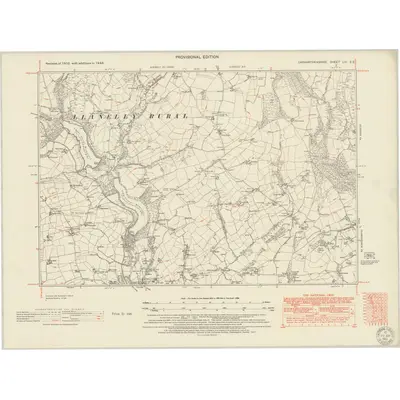 1948 Map of Carmarthenshire LIV.SE, 1951 Print