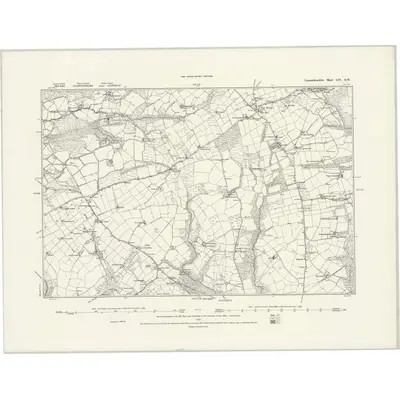 1878 Map of Carmarthenshire LIV.SW, 1888 Print
