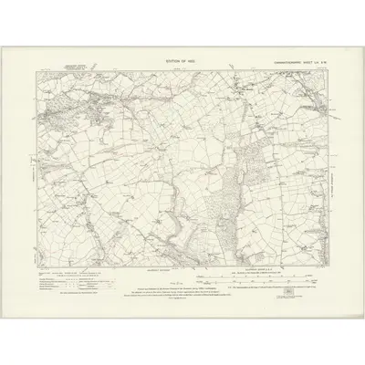 1913 Map of Carmarthenshire LIV.SW, 1922 Print