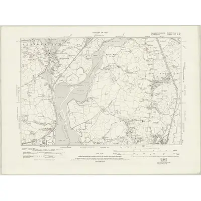 1913 Map of Carmarthenshire LIX.NW, 1921 Print