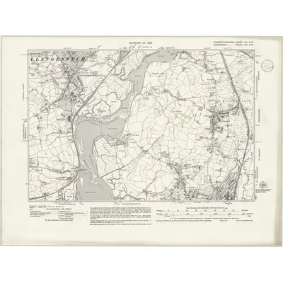 1935 Map of Carmarthenshire LIX.NW, 1940 Print