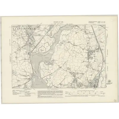 1935 Map of Carmarthenshire LIX.NW, 1941 Print