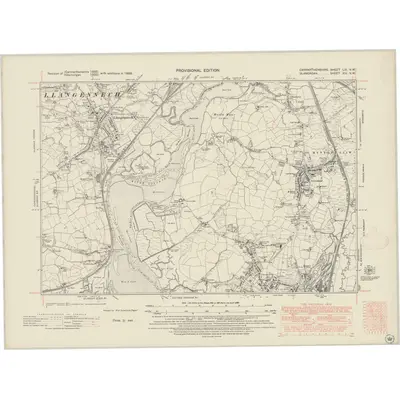 1938 Map of Carmarthenshire LIX.NW, 1948 Print