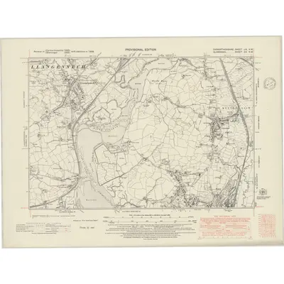 1938 Map of Carmarthenshire LIX.NW, 1948 Print