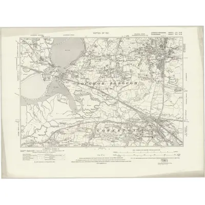 1913 Map of Carmarthenshire LIX.SW, 1921 Print