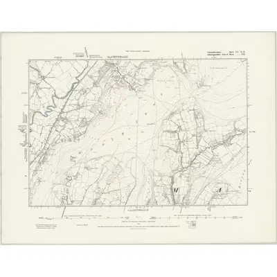 1876 Map of Carmarthenshire LV.NE, 1889 Print