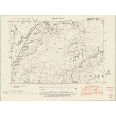 1948 Map of Carmarthenshire LV.NE, 1953 Print
