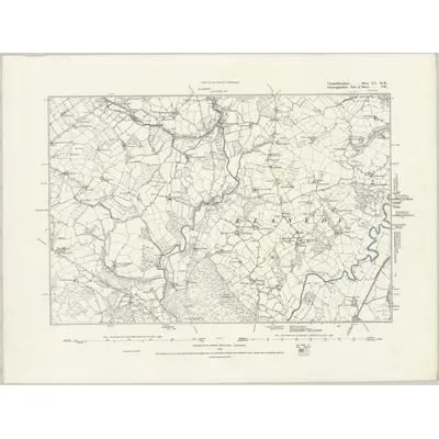 1876 Map of Carmarthenshire LV.NW, 1889 Print
