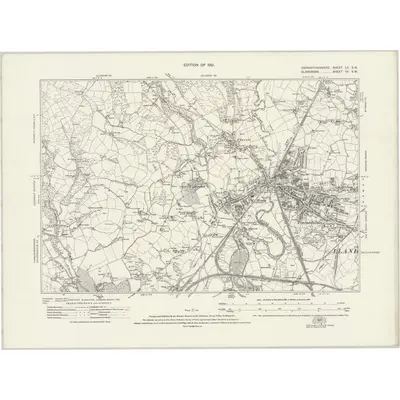 1913 Map of Carmarthenshire LV.SW, 1921 Print